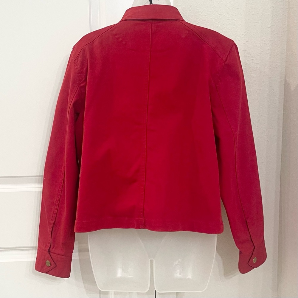 LRL Lauren Jeans Co Red Denim Jacket with Turn-Lock Buttons - Picture 4 of 11